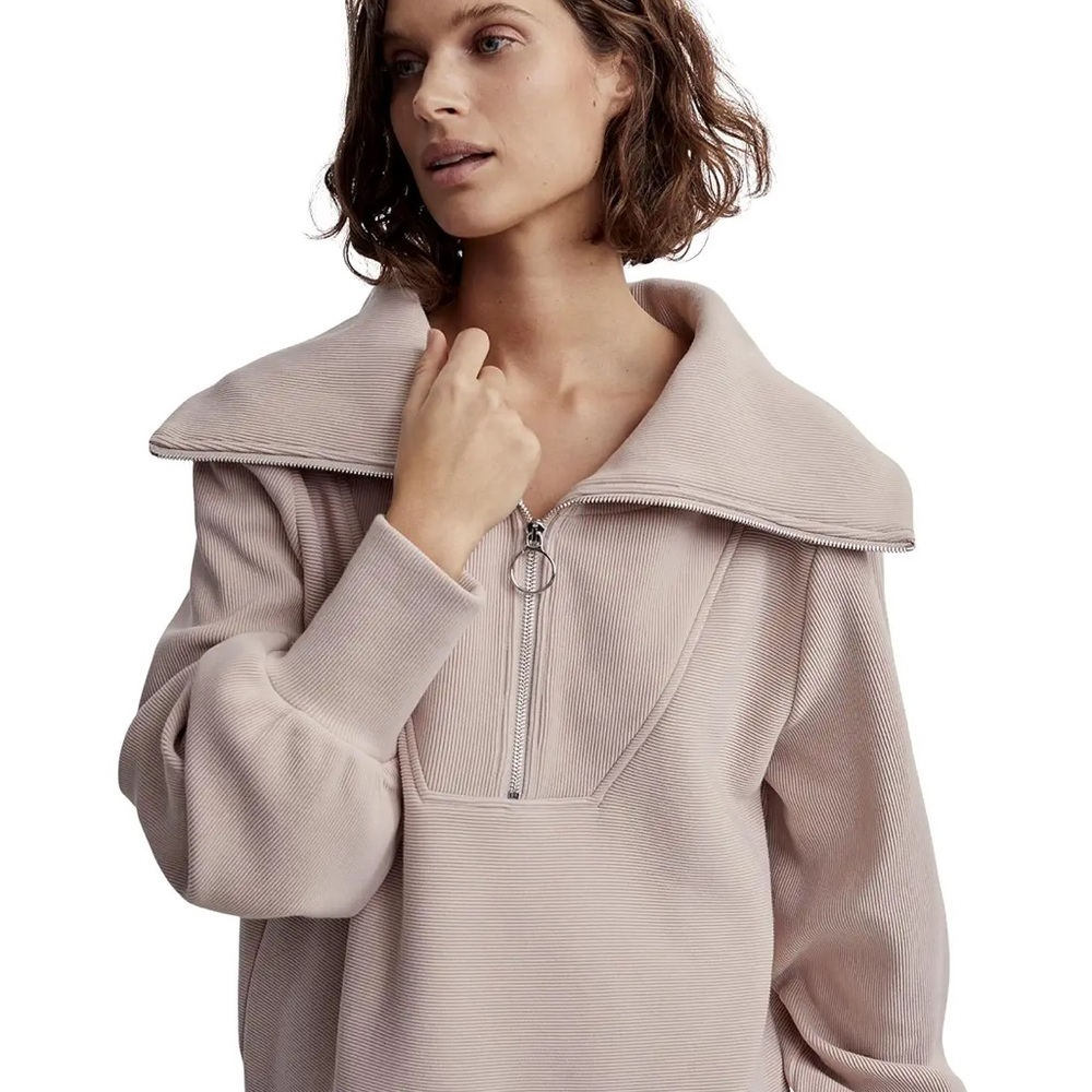 Varley Vine Half Zip Sweater in Mushroom